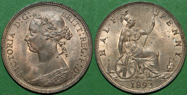 Image of an 1893 halfpenny coin