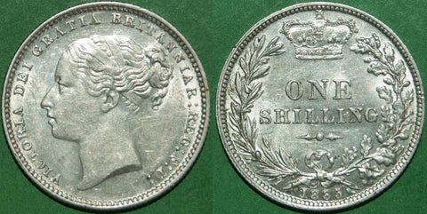 Image of a Victoria young head shilling