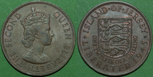 Image of an Elizabeth the second 'Liberation' issue one twelfth of a shilling coin