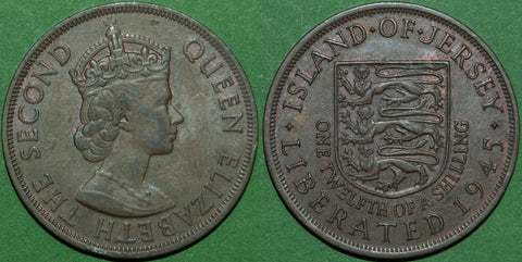 Image of an Elizabeth the second 'Liberation' issue one twelfth of a shilling coin