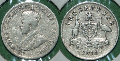 Australia 1914 silver threepence