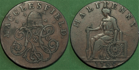 Image of a 1789 Macclesfield halfpenny token.