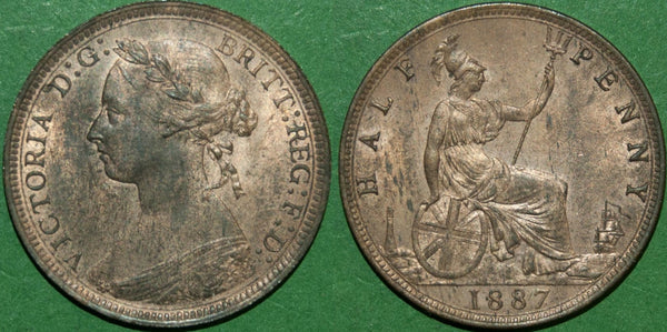 Victoria 1887 bun head halfpenny