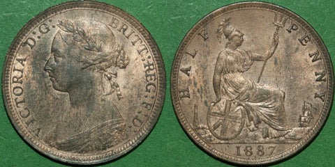 Victoria 1887 bun head halfpenny