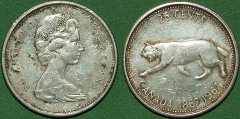 Image of a Canada 1967 commemorative quarter coin