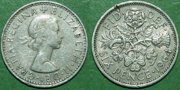 Elizabeth the Second 1964 sixpence