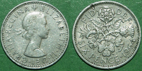 Elizabeth the Second 1964 sixpence