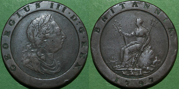 A 1797 'Cartwheel' twopence coin