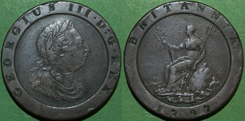 A 1797 'Cartwheel' twopence coin