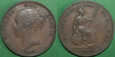 1858 OT Penny, ww on truncation