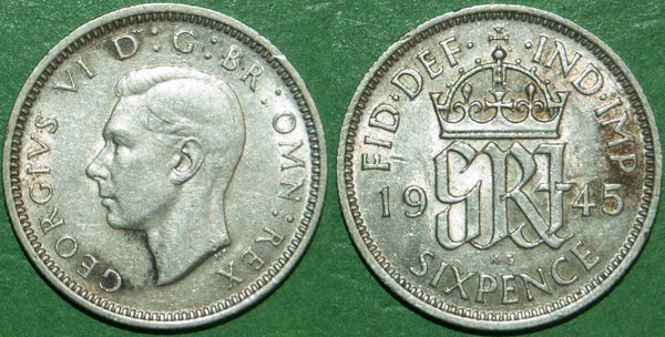 George the Sixth 1945 sixpence
