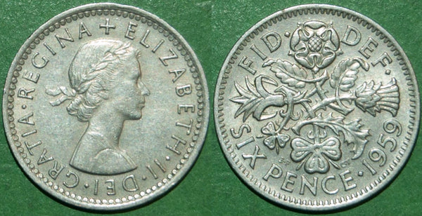Elizabeth the Second 1959 sixpence