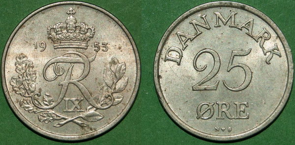 Denmark 1953 Twenty Five Ore