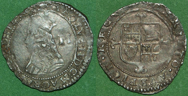 Image of a Charles the Second halfgroat coin
