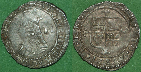 Image of a Charles the Second halfgroat coin