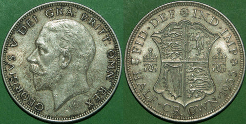 George V 1935 fourth coinage half crown. Toned with only a hint of friction. Good extremely fine and the price is £35.