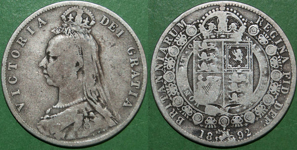 Victoria 1892 Jubilee Head halfcrown
