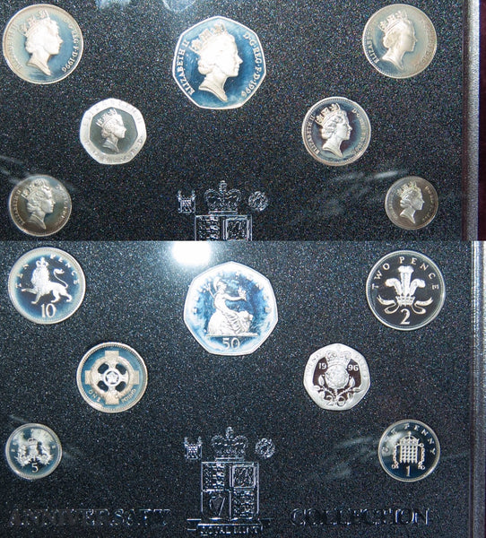 Image of a 1996 silver proof set.