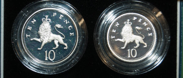 Image of a 1992 silver ten pence proof set