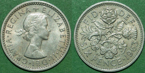 Elizabeth the Second 1963 sixpence