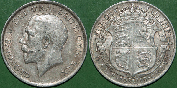 Image of a 1919 half crown coin.