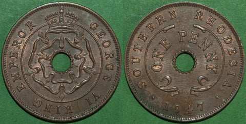 Image of a Southern Rhodesia 1947 penny coin