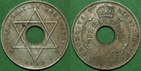 Image of a British West Africa 1911 halfpenny coin
