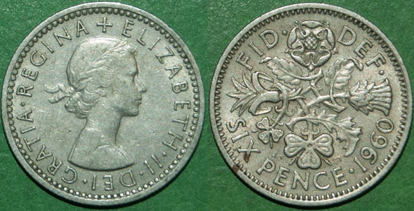 Elizabeth the Second 1960 sixpence