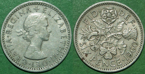 Elizabeth the Second 1960 sixpence