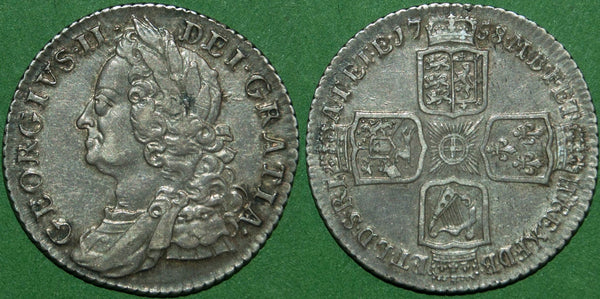 Image of a George the Second old head shilling