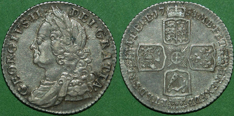 Image of a George the Second old head shilling