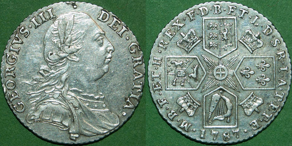 Image of a George the Third 1787 with hearts  shilling
