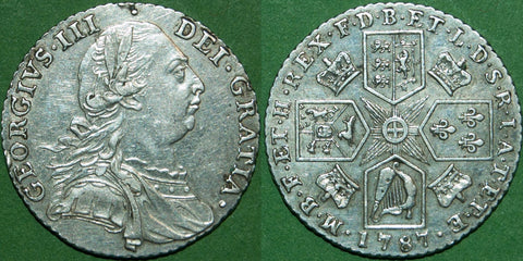 Image of a George the Third 1787 with hearts  shilling