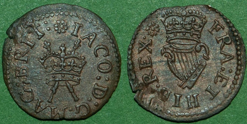 James I Lennox Farthing, mm. Flower