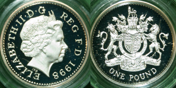 Image of an Elizabeth the Second one pound silver proof coin