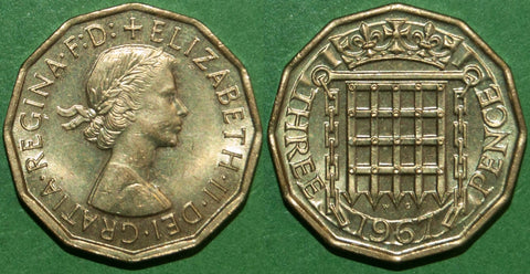 Elizabeth the Second 1967 brass threepence