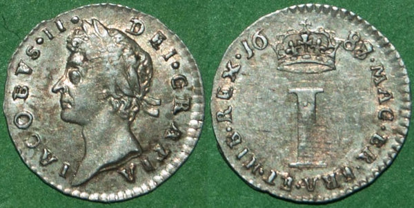 Image of a James the Second silver penny coin