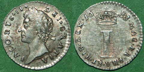Image of a James the Second silver penny coin