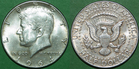 Image of an American Kennedy half dollar coin