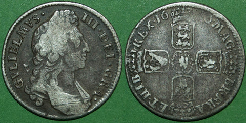 William the Third 1696 first bust shilling