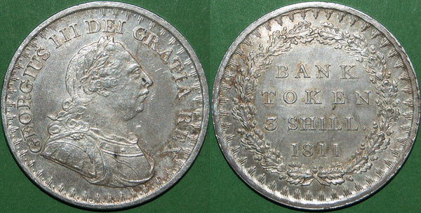 Image of a three shillings bank token