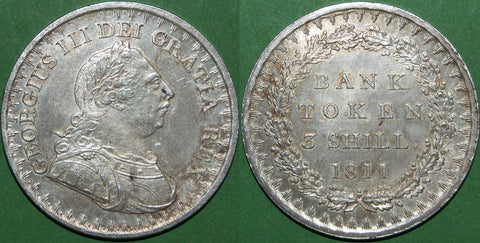 Image of a three shillings bank token