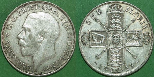 Image of a George the Fifth two shillings coin