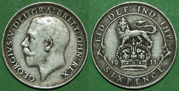 Image of a George the Fifth sixpence coin