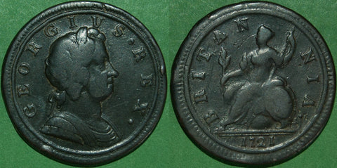 Image of a George the First second issue halfpenny