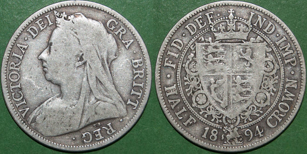 Victoria 1894 Veiled Head halfcrown