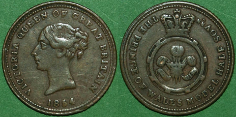 Victoria, 1854 Prince of Wales Model Half Sovereign