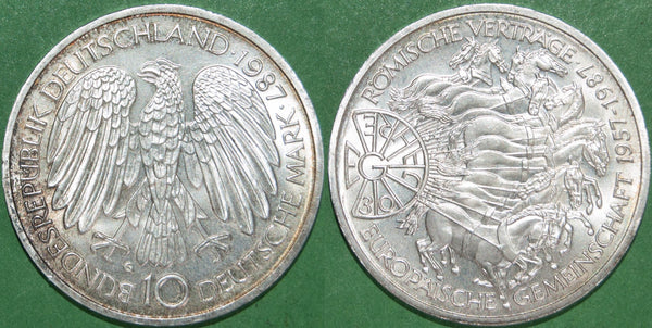 A Germany 10 Deutschemarks silver coin