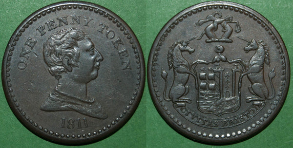George the Third 1811 penny token of Bristol