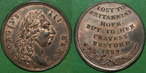 1789 Middlesex token for the St. Paul's Thanksgiving Service
